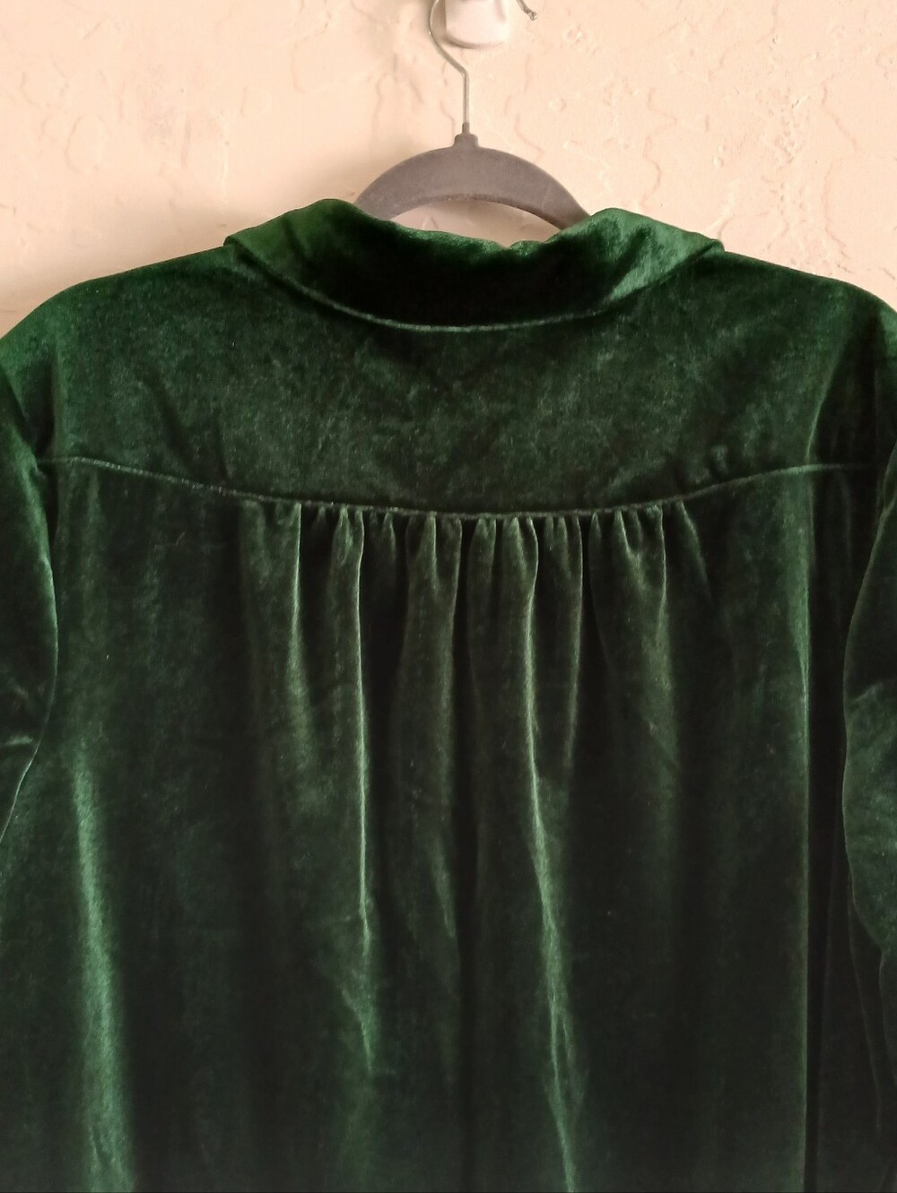 Modcloth Jewel Tone Velvet Button Up Top Women's XL Green Layering Party - Picture 9 of 9